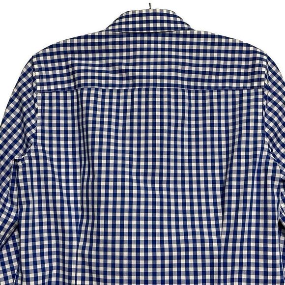 Jones New York Signature Button-Up Top Womens Medium Petite Blue & White Gingham - Picture 7 of 10